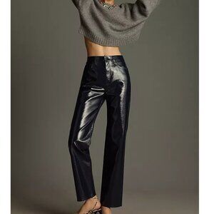 Pistola Cassie Super High Rise Straight Black Vinyl NWT